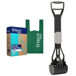 Frisco Spring Action Foldable Dog Pooper Scooper & Frisco Handle Dog Poop Bag