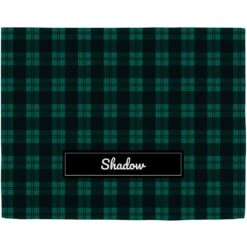 Frisco Personalized Plaid Sherpa Cat & Dog Blanket, 30" X 40"