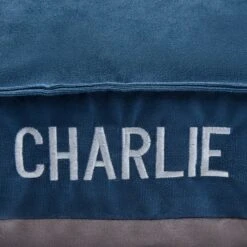 Frisco Personalized Navy Bolstered Bed With Navy Check Bolster, X-Large 9 Frisco Personalized Navy Bolstered Bed With Navy Check Bolster, X-Large -Frisco 311768 PT4. AC SS1800 V1630593983