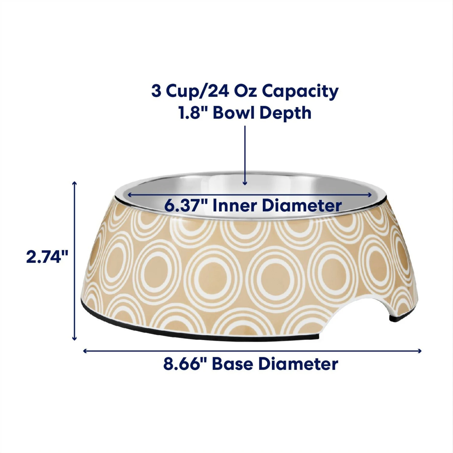 Frisco Circle Design Stainless Steel Dog & Cat Bowl 4 Frisco Circle Design Stainless Steel Dog & Cat Bowl - Image 2