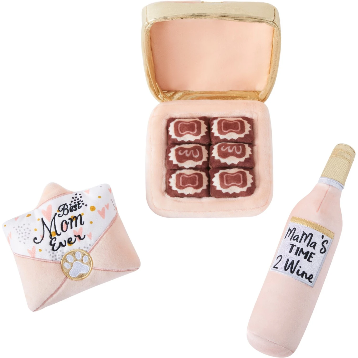 Frisco Mother's Day Gifts Plush Squeaky Dog Toy, 3 Count 3 Frisco Mother's Day Gifts Plush Squeaky Dog Toy, 3 Count