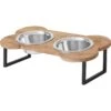 Frisco Premium Wood Elevated Bone Shape Stainless Steel Double Diner Dog & Cat Bowl, 3 Cup 1 Frisco Premium Wood Elevated Bone Shape Stainless Steel Double Diner Dog & Cat Bowl, 3 Cup -Frisco 331497 MAIN. AC SS1800 V1657656891