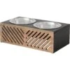 Frisco Premium Wood Elevated Stainless Steel Double Diner Dog & Cat Bowl, Black, 3 Cup 1 Frisco Premium Wood Elevated Stainless Steel Double Diner Dog & Cat Bowl, Black, 3 Cup -Frisco 331509 MAIN. AC SS1800 V1657656894
