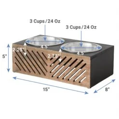 Frisco Premium Wood Elevated Stainless Steel Double Diner Dog & Cat Bowl, Black, 3 Cup 9 Frisco Premium Wood Elevated Stainless Steel Double Diner Dog & Cat Bowl, Black, 3 Cup -Frisco 331509 PT1. AC SS1800 V1652976218