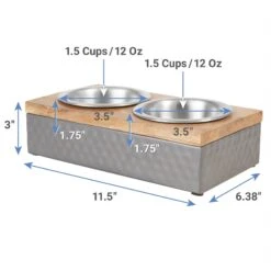 Frisco Premium Stainless Steel Double Diner Dog & Cat Bowl, Black 10 Frisco Premium Stainless Steel Double Diner Dog & Cat Bowl, Black -Frisco 331532 PT1. AC SS1800 V1652976341