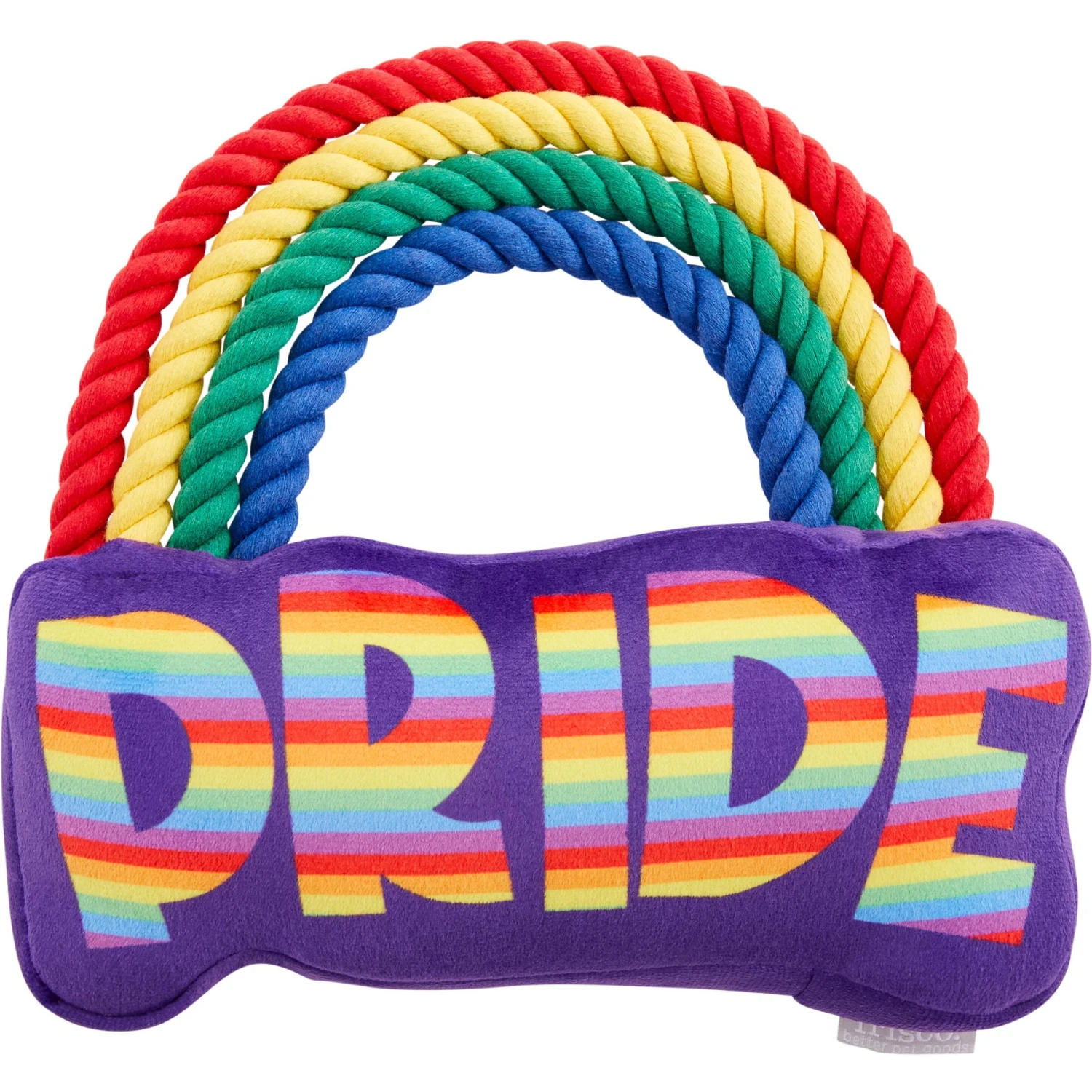 Frisco Pride Rainbow Plush With Rope Squeaky Dog Toy 3 Frisco Pride Rainbow Plush With Rope Squeaky Dog Toy