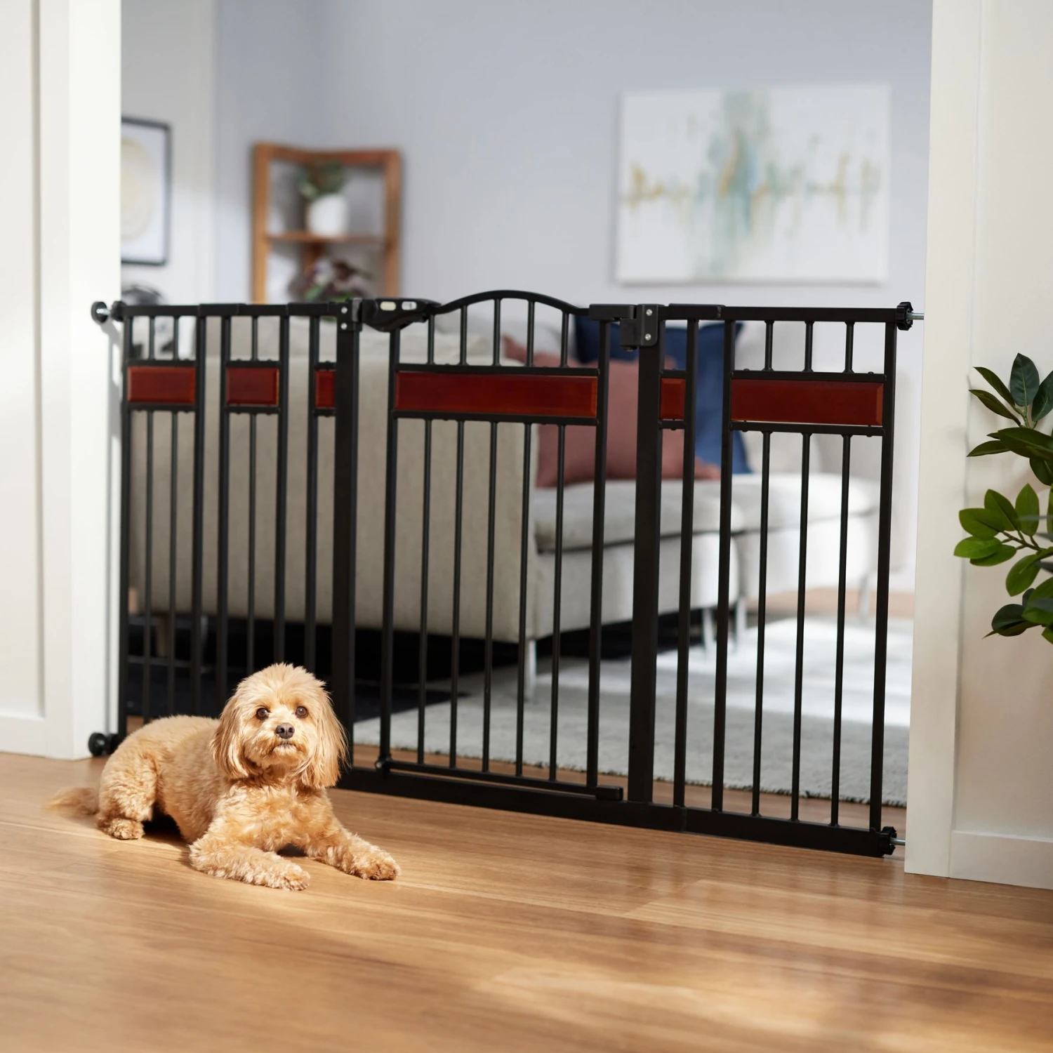 Frisco Wood Accents Extra Wide Auto-close Pet Gate, 30-in 3 Frisco Wood Accents Extra Wide Auto-close Pet Gate, 30-in