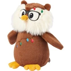 New Release 23 Frisco Holiday Festive Owl Plush Squeaky Dog Toy