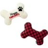 Frisco Holiday "Happy Pawlidays" Bone Plush Squeaky Dog Toy, Medium, 2 Count 2 Frisco Holiday "Happy Pawlidays" Bone Plush Squeaky Dog Toy, Medium, 2 Count -Frisco 360942 MAIN. AC SS1800 V1660759886