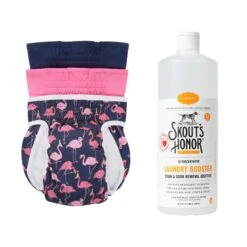 Skout's Honor Laundry Booster Stain & Odor Removal Additive, 32-oz Bottle & Frisco Washable Female Diaper