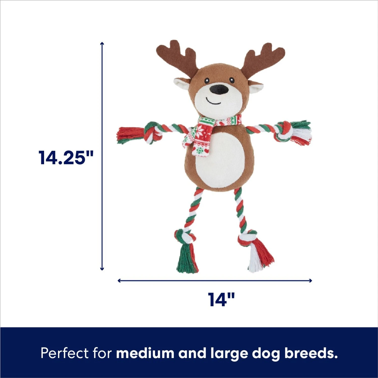 Frisco Holiday Snowman Plush With Rope Squeaky Dog Toy & Frisco Holiday Reindeer Plush With Rope Squeaky Dog Toy 9 Frisco Holiday Snowman Plush With Rope Squeaky Dog Toy & Frisco Holiday Reindeer Plush With Rope Squeaky Dog Toy - Image 7